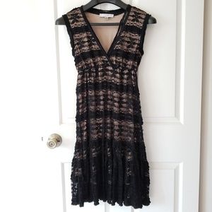 Lacy black/nude dress